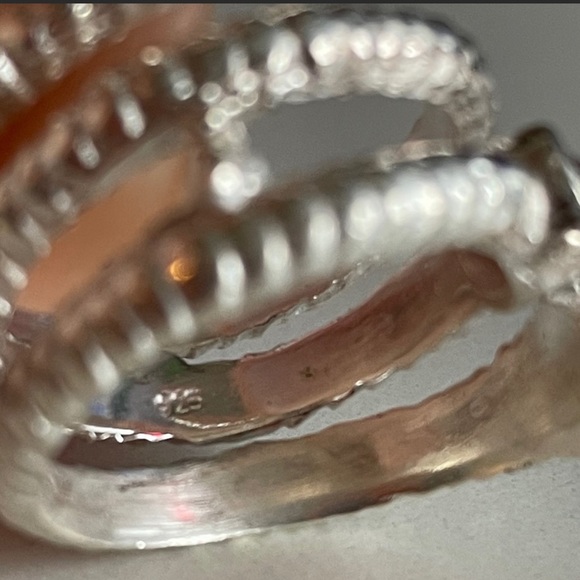 Vintage Sterling silver 925 snake 🐍 ring w garnet red stone boho luxe - Picture 8 of 12